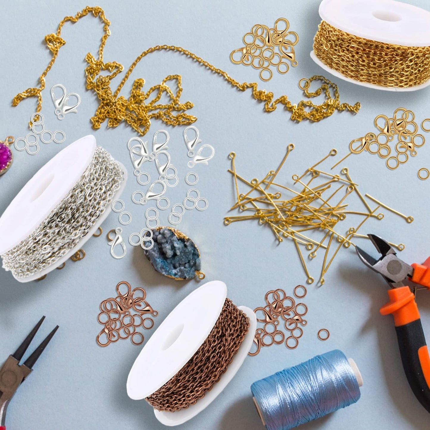 33ft Gold Chain for Jewelry Making Non-Tarnish 18K Gold Plated Stainless Steel Jewelry Chain for Jewelry Making Findings Supplies for Valentines Day Necklaces Earrings Bracelets DIY Crafts - 2mm Links