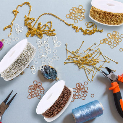 33ft Gold Chain for Jewelry Making Non-Tarnish 18K Gold Plated Stainless Steel Jewelry Chain for Jewelry Making Findings Supplies for Valentines Day Necklaces Earrings Bracelets DIY Crafts - 2mm Links
