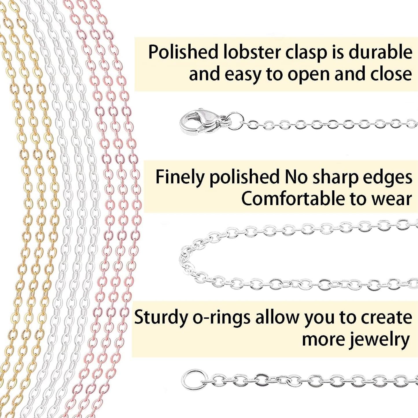 33ft Gold Chain for Jewelry Making Non-Tarnish 18K Gold Plated Stainless Steel Jewelry Chain for Jewelry Making Findings Supplies for Valentines Day Necklaces Earrings Bracelets DIY Crafts - 2mm Links