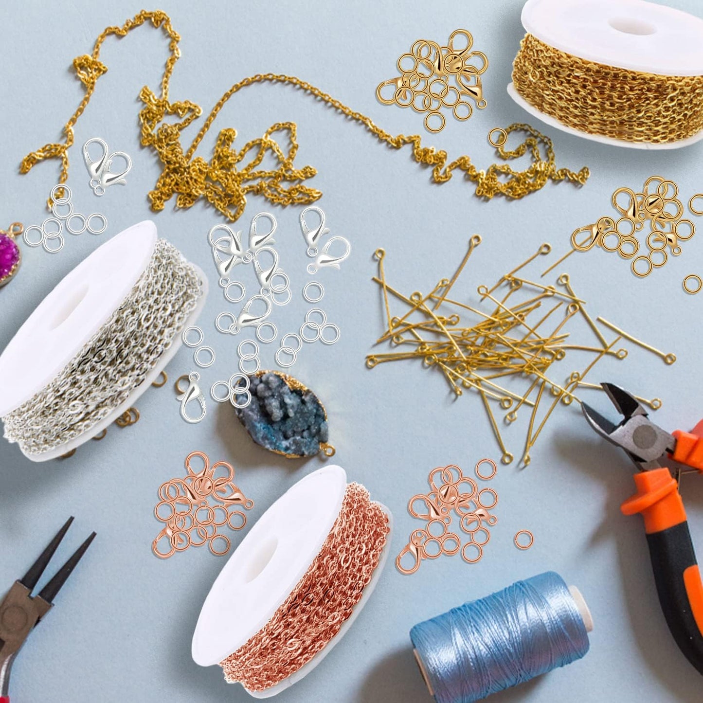 33ft Gold Chain for Jewelry Making Non-Tarnish 18K Gold Plated Stainless Steel Jewelry Chain for Jewelry Making Findings Supplies for Valentines Day Necklaces Earrings Bracelets DIY Crafts - 2mm Links