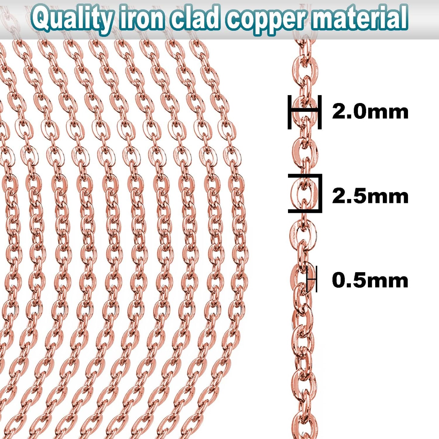 33ft Gold Chain for Jewelry Making Non-Tarnish 18K Gold Plated Stainless Steel Jewelry Chain for Jewelry Making Findings Supplies for Valentines Day Necklaces Earrings Bracelets DIY Crafts - 2mm Links