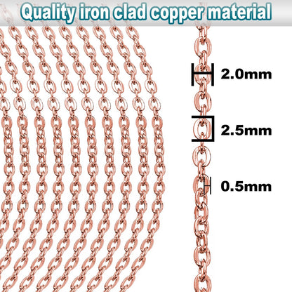 33ft Gold Chain for Jewelry Making Non-Tarnish 18K Gold Plated Stainless Steel Jewelry Chain for Jewelry Making Findings Supplies for Valentines Day Necklaces Earrings Bracelets DIY Crafts - 2mm Links