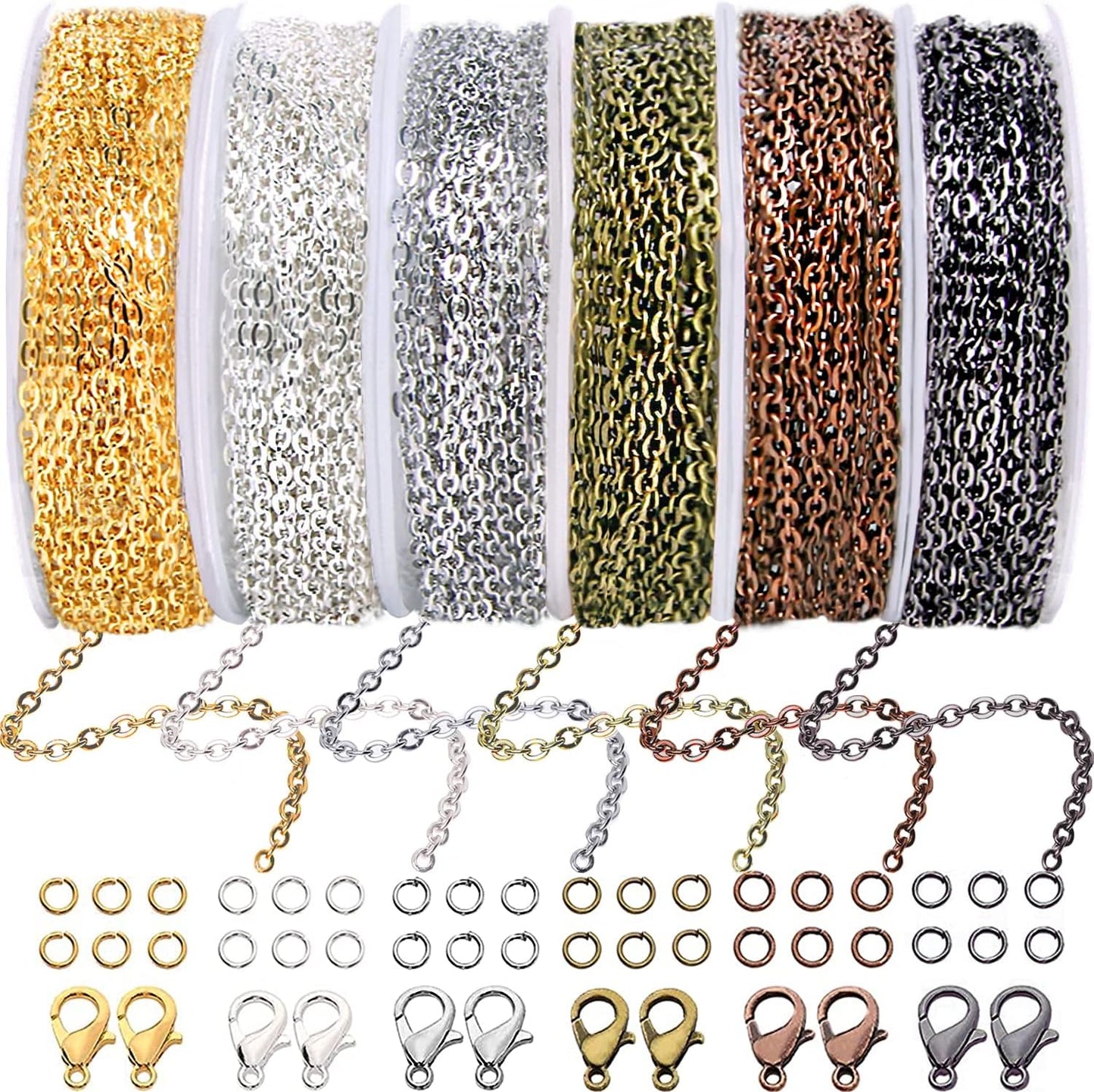 33ft Gold Chain for Jewelry Making Non-Tarnish 18K Gold Plated Stainless Steel Jewelry Chain for Jewelry Making Findings Supplies for Valentines Day Necklaces Earrings Bracelets DIY Crafts - 2mm Links