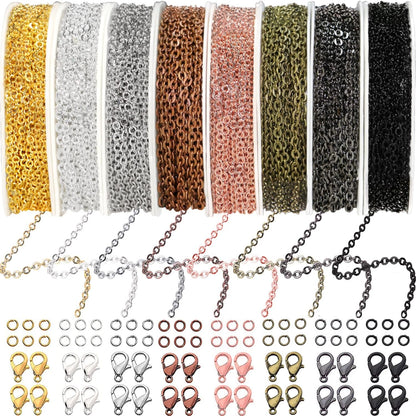 33ft Gold Chain for Jewelry Making Non-Tarnish 18K Gold Plated Stainless Steel Jewelry Chain for Jewelry Making Findings Supplies for Valentines Day Necklaces Earrings Bracelets DIY Crafts - 2mm Links