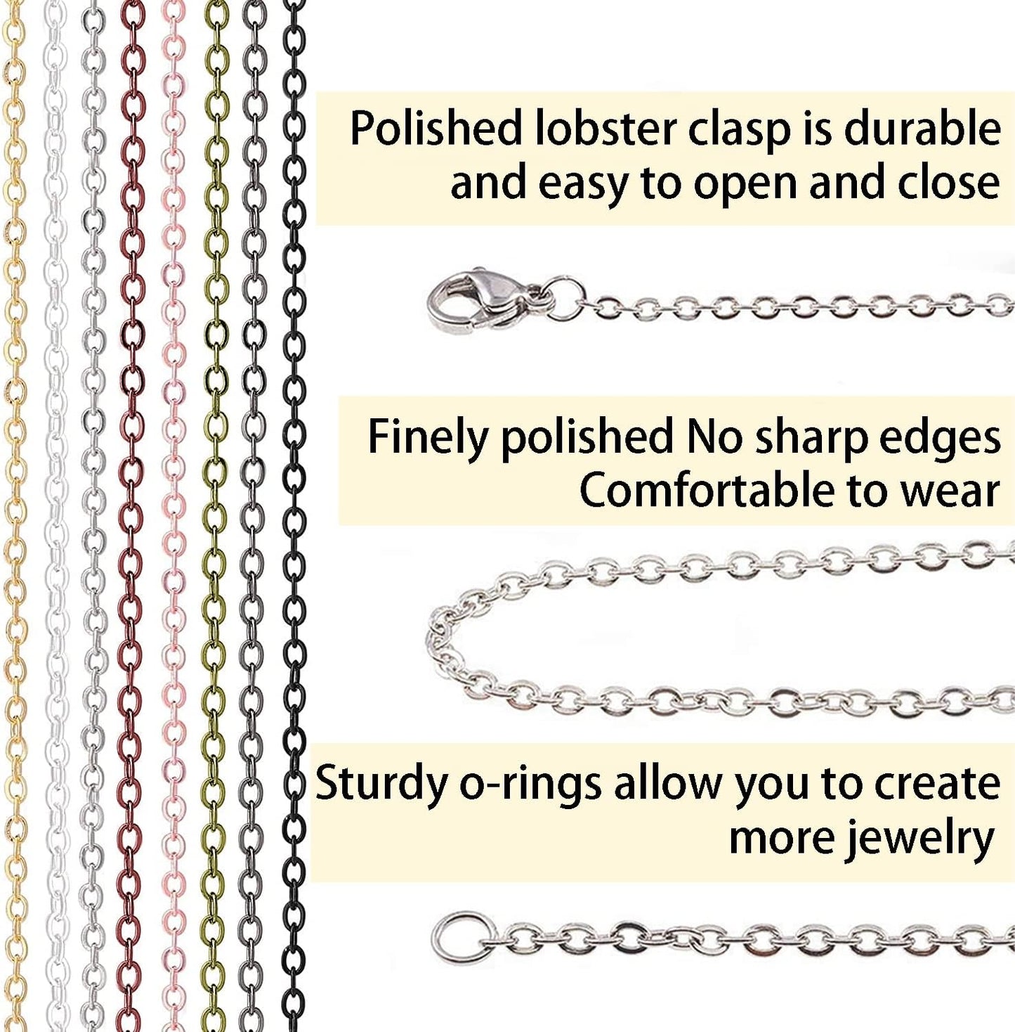 33ft Gold Chain for Jewelry Making Non-Tarnish 18K Gold Plated Stainless Steel Jewelry Chain for Jewelry Making Findings Supplies for Valentines Day Necklaces Earrings Bracelets DIY Crafts - 2mm Links