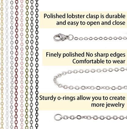 33ft Gold Chain for Jewelry Making Non-Tarnish 18K Gold Plated Stainless Steel Jewelry Chain for Jewelry Making Findings Supplies for Valentines Day Necklaces Earrings Bracelets DIY Crafts - 2mm Links