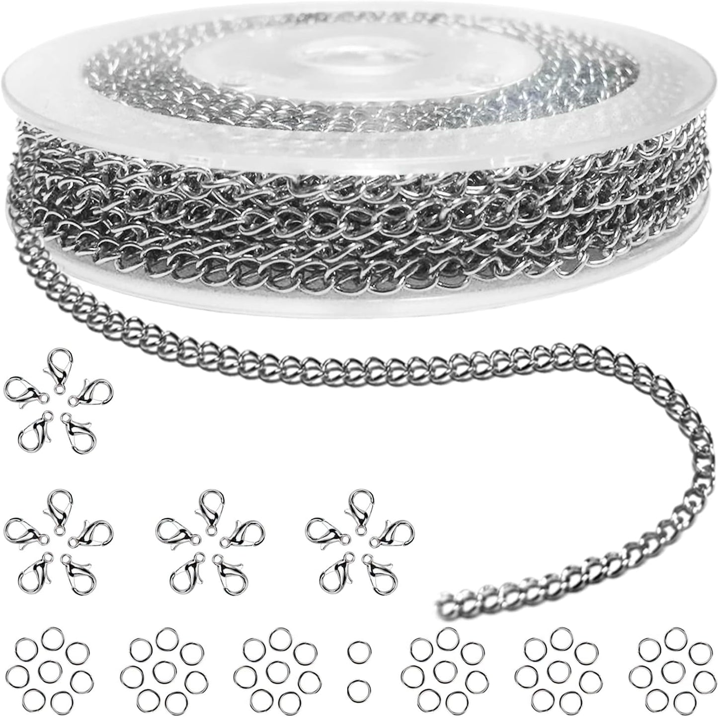 33ft Gold Chain for Jewelry Making Non-Tarnish 18K Gold Plated Stainless Steel Jewelry Chain for Jewelry Making Findings Supplies for Valentines Day Necklaces Earrings Bracelets DIY Crafts - 2mm Links