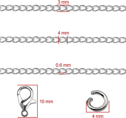 33ft Gold Chain for Jewelry Making Non-Tarnish 18K Gold Plated Stainless Steel Jewelry Chain for Jewelry Making Findings Supplies for Valentines Day Necklaces Earrings Bracelets DIY Crafts - 2mm Links