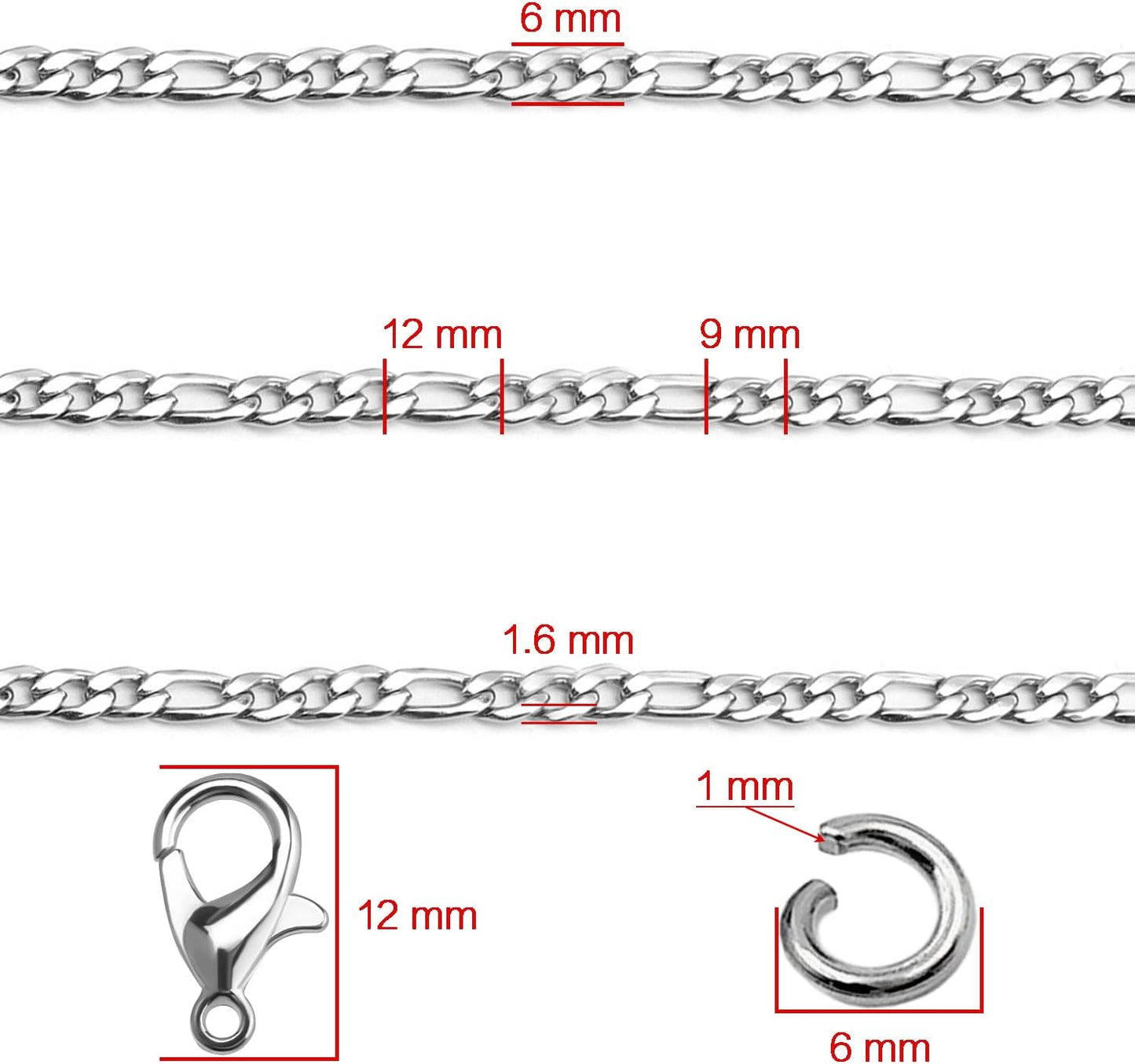 33ft Gold Chain for Jewelry Making Non-Tarnish 18K Gold Plated Stainless Steel Jewelry Chain for Jewelry Making Findings Supplies for Valentines Day Necklaces Earrings Bracelets DIY Crafts - 2mm Links