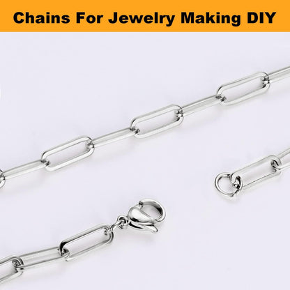 33ft Gold Chain for Jewelry Making Non-Tarnish 18K Gold Plated Stainless Steel Jewelry Chain for Jewelry Making Findings Supplies for Valentines Day Necklaces Earrings Bracelets DIY Crafts - 2mm Links