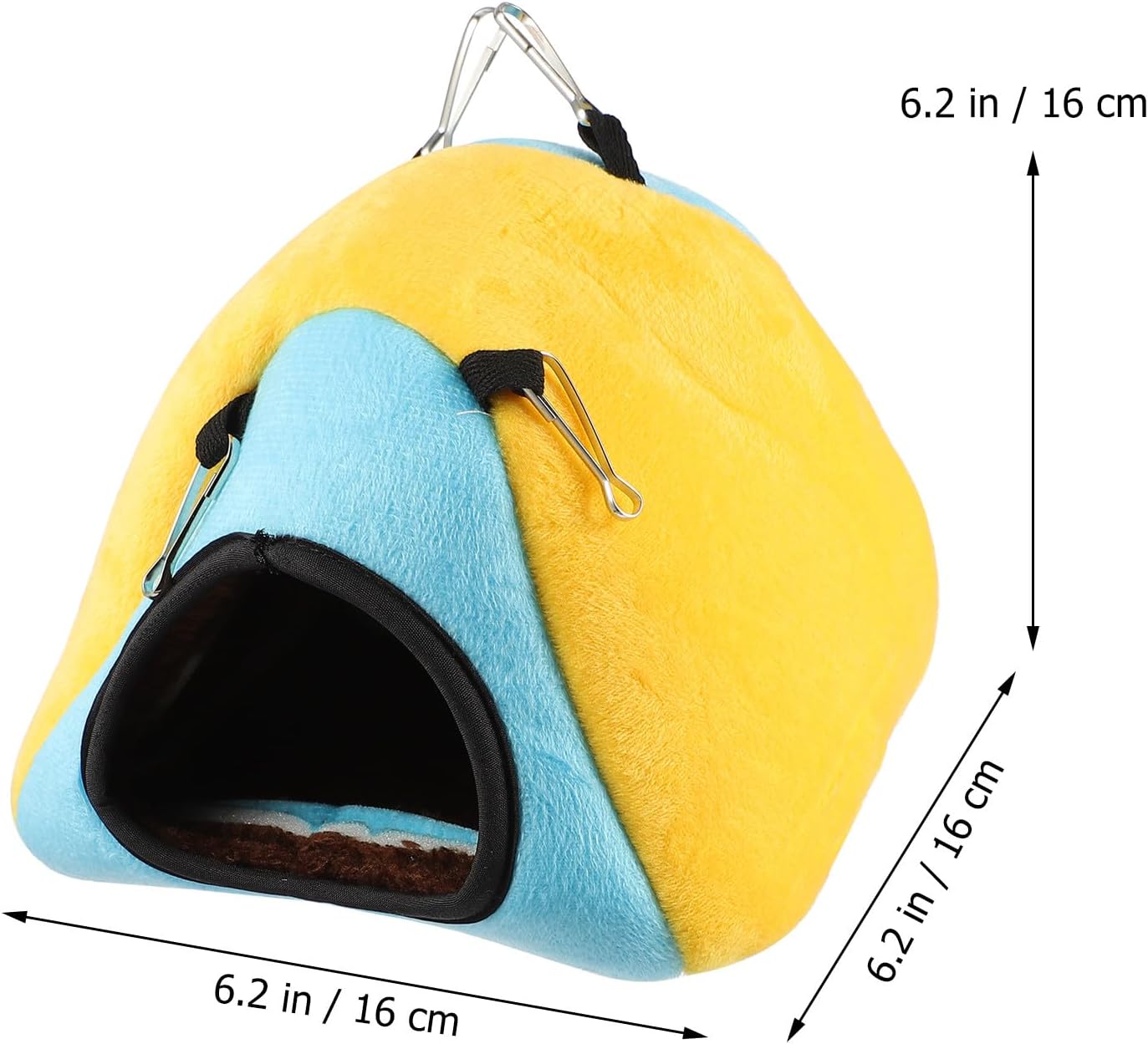 Small Animal Pet Nest Warm House with Soft Cotton Bedding, Yellow Hamster Hideout Bed for Guinea Pigs, Squirrels, Sugar Gliders, and Chinchillas in Winter