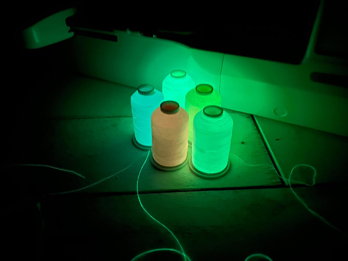 Glow in the Dark Embroidery Thread, 1000M, Yellow | Glow in the dark embroidery thread adds luminous detail to designs. Works with embroidery and sewing machines.