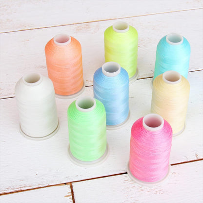 Glow in the Dark Embroidery Thread, 1000M, Yellow | Glow in the dark embroidery thread adds luminous detail to designs. Works with embroidery and sewing machines.