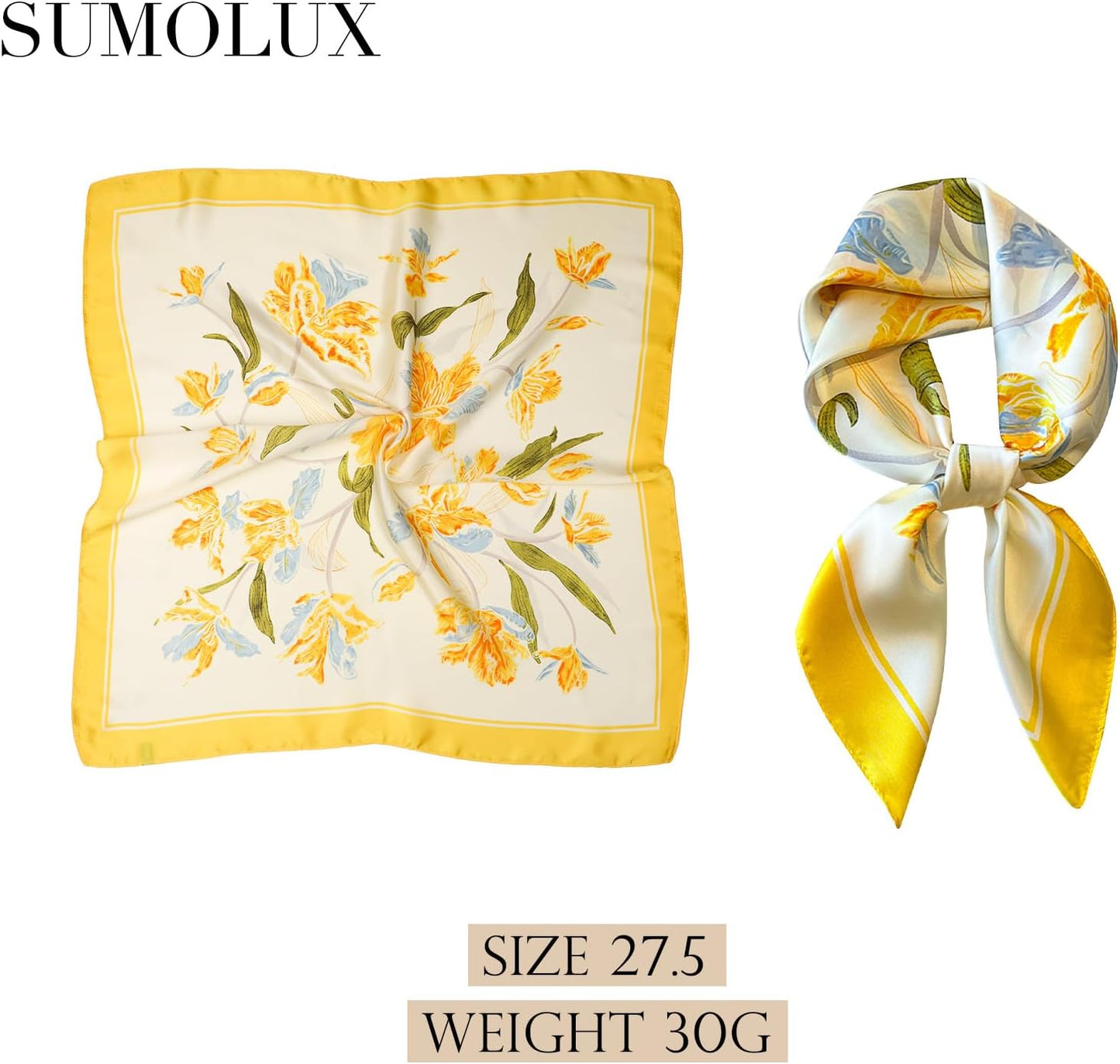 Head Hair Scarf for Women Like Satin Silk Scarf Bandana | Hair Wrapping Night, Large Square Scarves 27.5", Fashion Neck Scarves