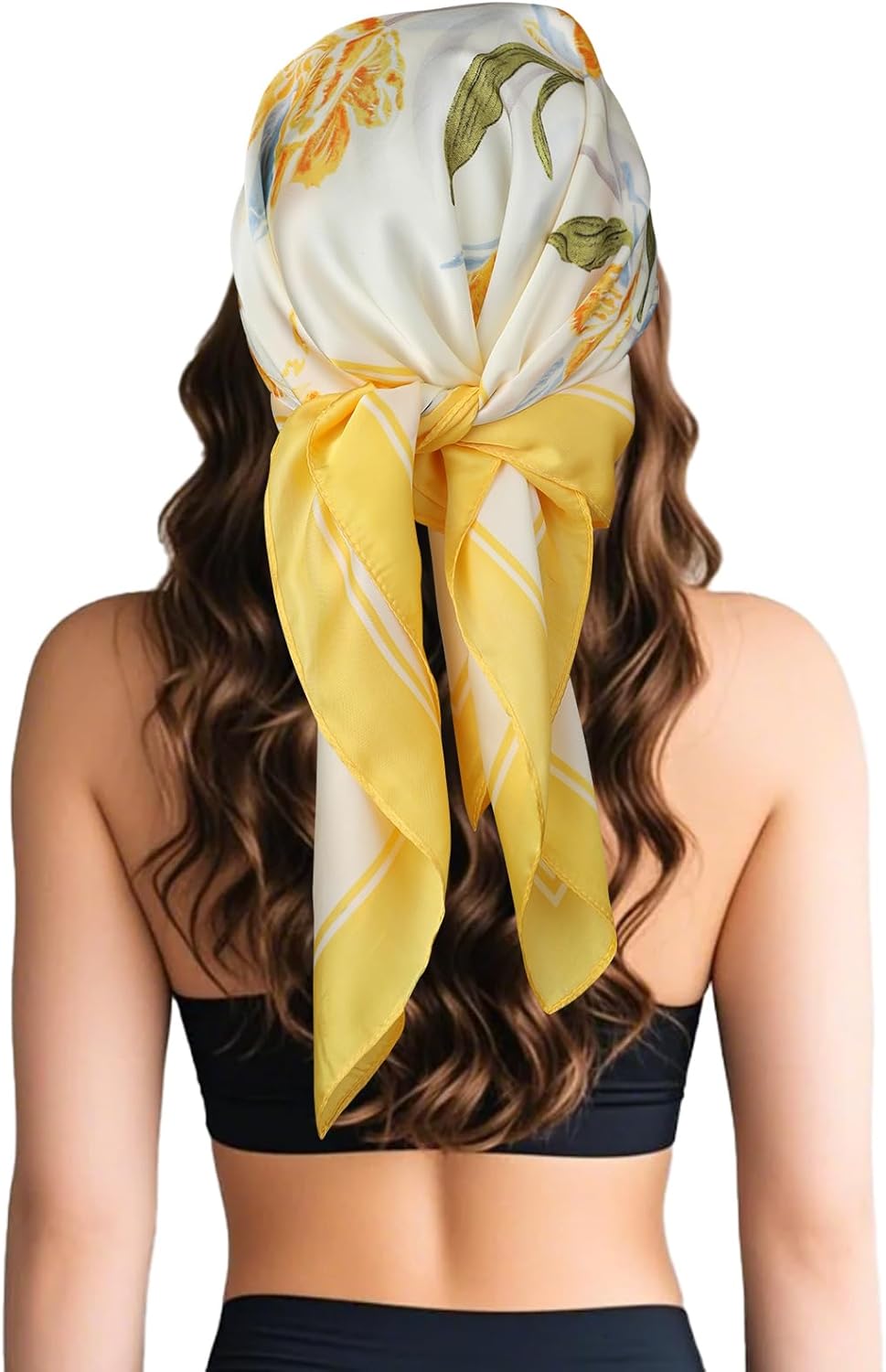 Head Hair Scarf for Women Like Satin Silk Scarf Bandana | Hair Wrapping Night, Large Square Scarves 27.5", Fashion Neck Scarves