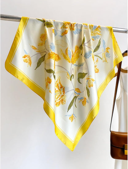 Head Hair Scarf for Women Like Satin Silk Scarf Bandana | Hair Wrapping Night, Large Square Scarves 27.5", Fashion Neck Scarves