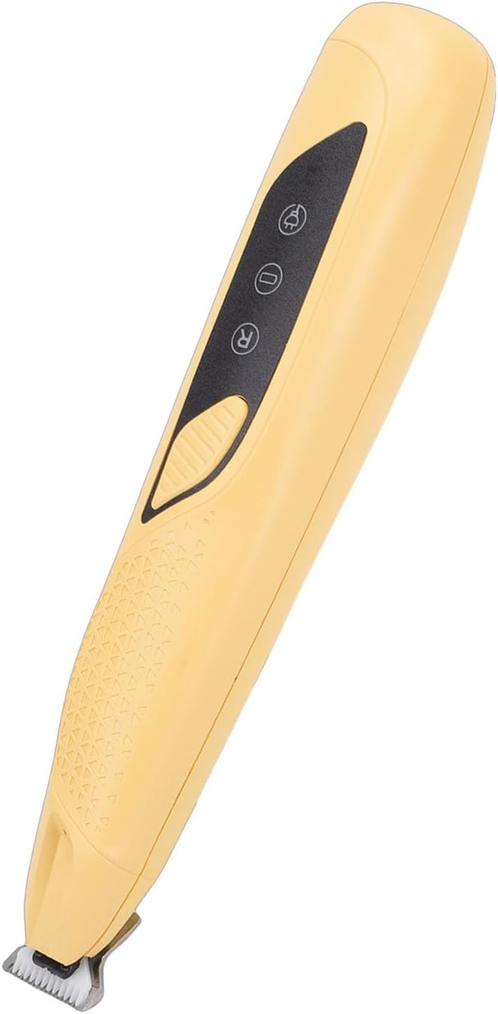 Dog Paws Trimmer with LED Light, Rechargeable Cordless Small Pet Hair Grooming Trimmer, Dog Clippers, Portable Pet Grooming Kit for Paws, Eyes, Ears, Face, Rump (Yellow)