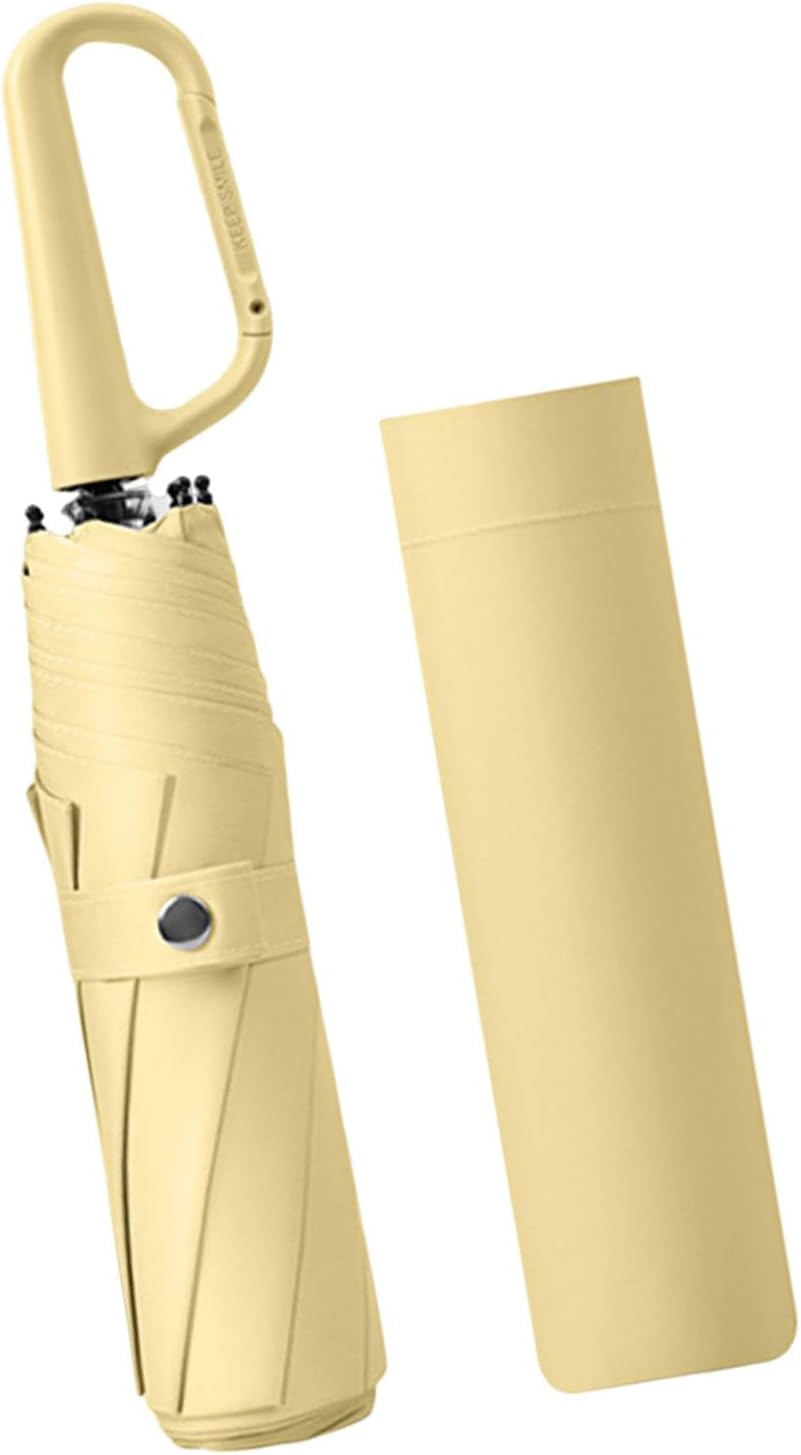 Three Folding Umbrella with Rings Buckle Sturdy Large Multifunction Portable Travel Umbrella for Outdoor Activities