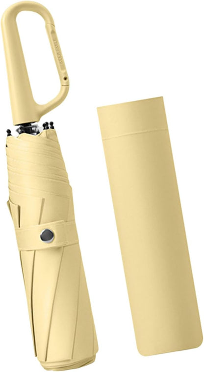 Three Folding Umbrella with Rings Buckle Sturdy Large Multifunction Portable Travel Umbrella for Outdoor Activities