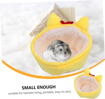 Warm Nest Bed for Small Pets Yellow Mat Cozy Guinea Pig Hideout Pet Hamster Nest
