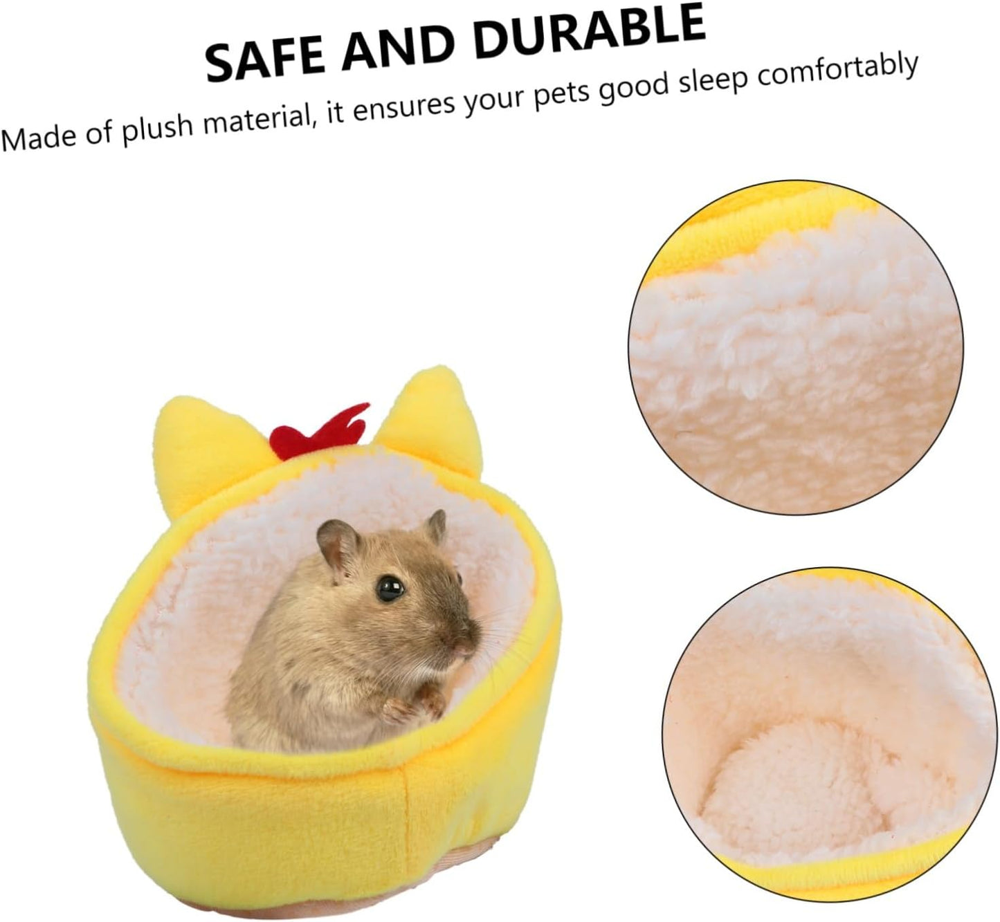 Warm Nest Bed for Small Pets Yellow Mat Cozy Guinea Pig Hideout Pet Hamster Nest