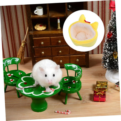 Warm Nest Bed for Small Pets Yellow Mat Cozy Guinea Pig Hideout Pet Hamster Nest