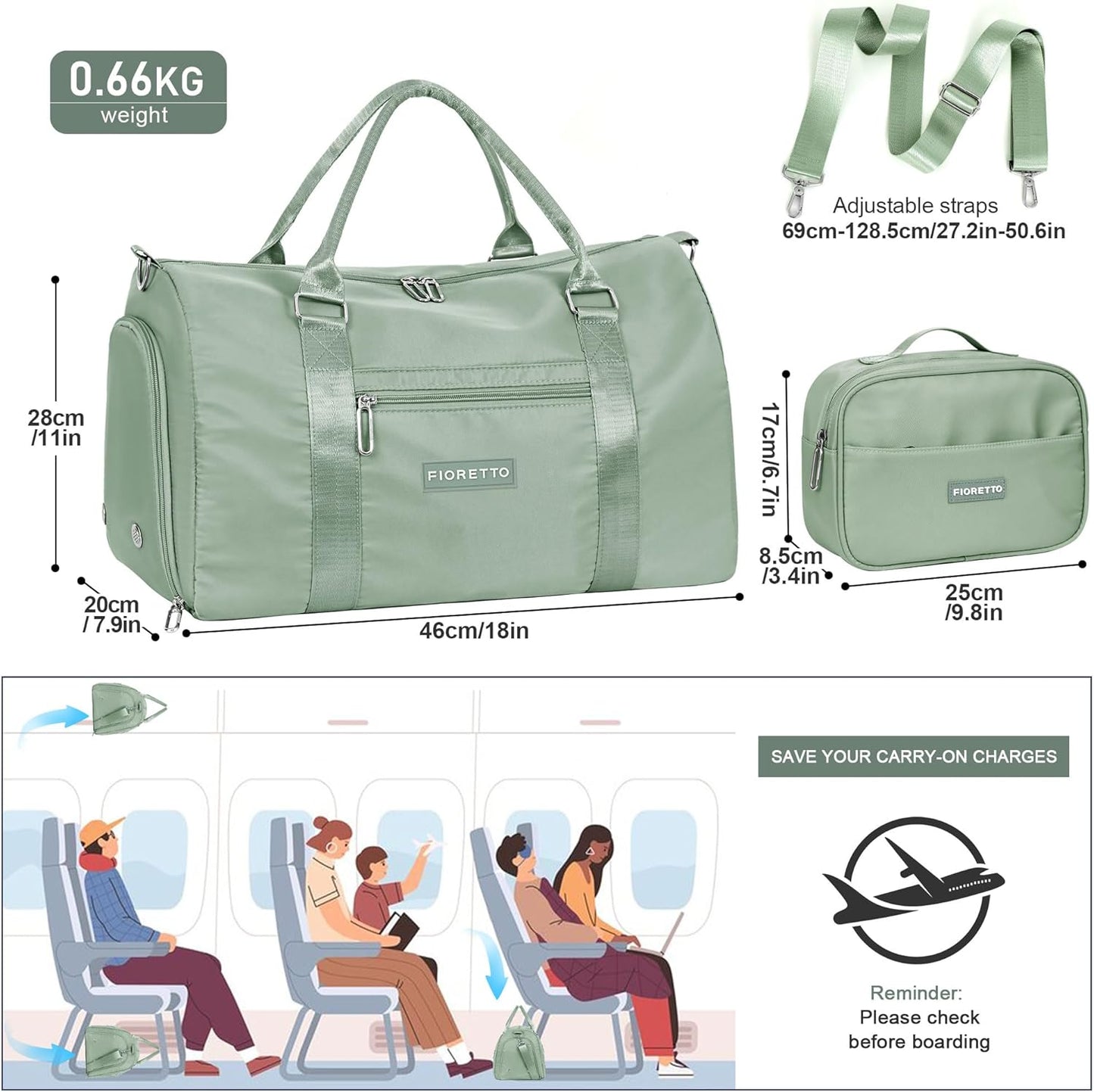 Womens Gym Tote Duffle Bag with Wet Pocket & Shoe Compartment, Sports Duffel Overnight Weekender Hospital Workout Carry on Bag for Girls, Ideal for Travel, Swimming, Dance, Ballet Beige
