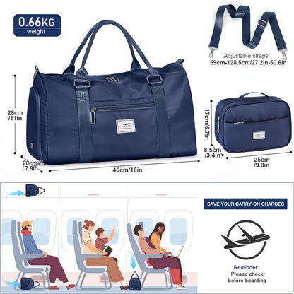 Womens Gym Tote Duffle Bag with Wet Pocket & Shoe Compartment, Sports Duffel Overnight Weekender Hospital Workout Carry on Bag for Girls, Ideal for Travel, Swimming, Dance, Ballet Beige