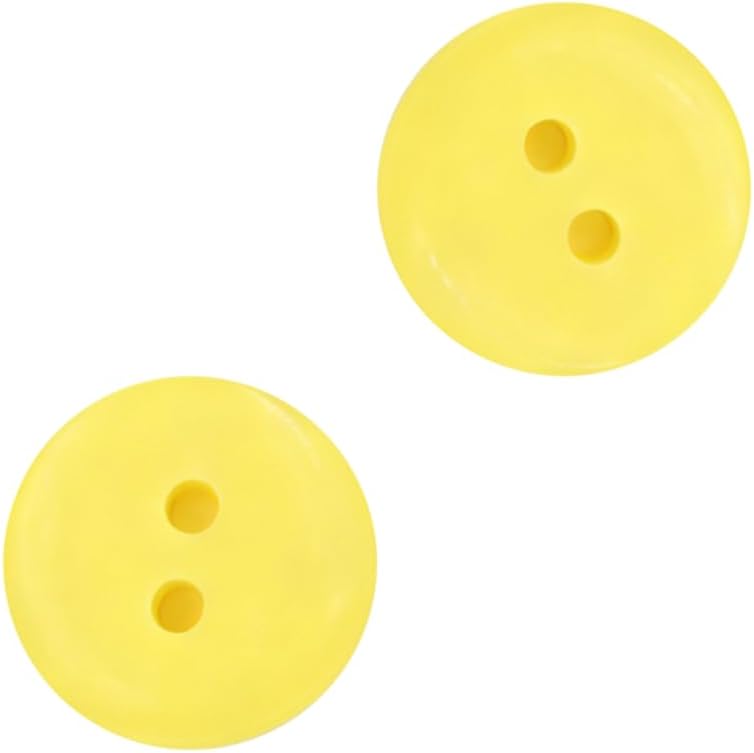 50Pcs Resin Yellow Buttons, 1/2 inch(12.5mm) Yellow Round Buttons, 2 Holes Shirt Button for Sewing, Clothes, Shirts, Crafts