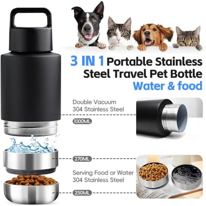 Travel Water Bottle for Dogs - Ideal Dog Mom Gifts - Convenient Travel Dog Bowls - Perfect for Hydration on the Go - Portable Solution for Pet Owners (Yellow)