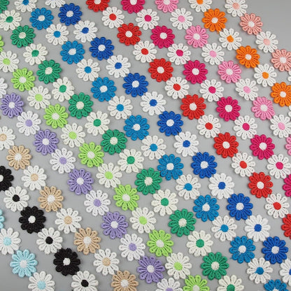 15 Yards Daisy Flower Lace Trim Embroidered Floral Lace Sewing Trim Ribbons for Embellishment Craft Dress Hair Accessories Decorations (White with Yellow, 1" x 15 Yards)