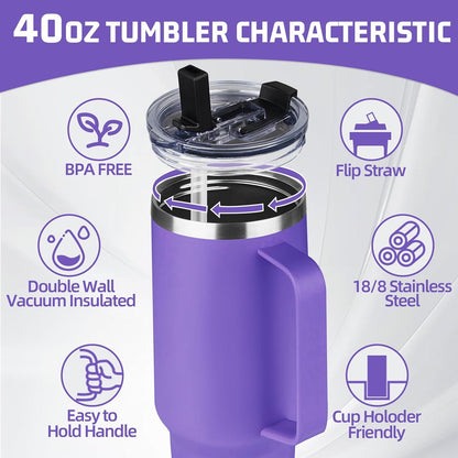 20 oz Tumbler with Handle, Stainless Steel Insulated Tumbler with Lid and Straw, Double Wall Vacuum Coffee Mug Tumbler, Insulated Coffee Thermal Cup for Cold and Hot (Yellow, 20 Ounces)