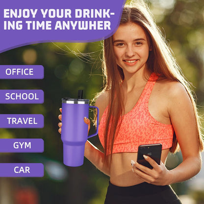 20 oz Tumbler with Handle, Stainless Steel Insulated Tumbler with Lid and Straw, Double Wall Vacuum Coffee Mug Tumbler, Insulated Coffee Thermal Cup for Cold and Hot (Yellow, 20 Ounces)
