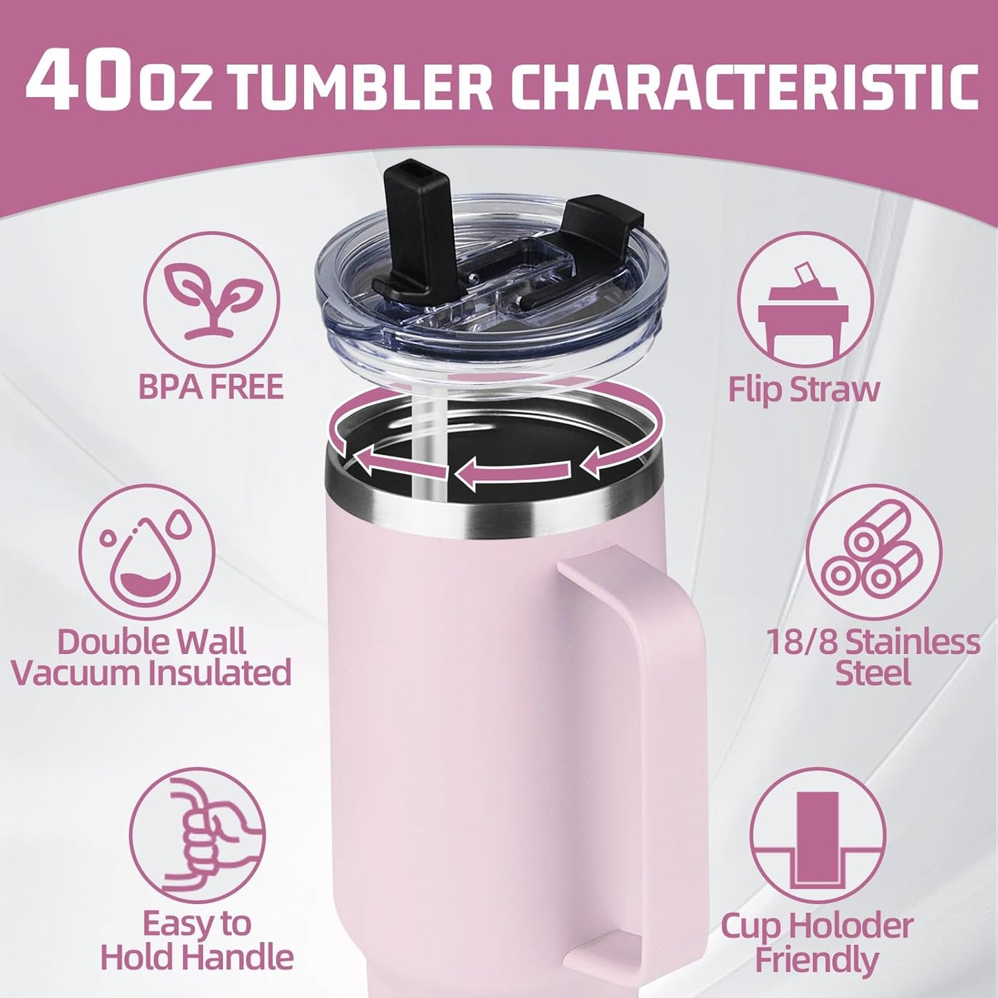 20 oz Tumbler with Handle, Stainless Steel Insulated Tumbler with Lid and Straw, Double Wall Vacuum Coffee Mug Tumbler, Insulated Coffee Thermal Cup for Cold and Hot (Yellow, 20 Ounces)