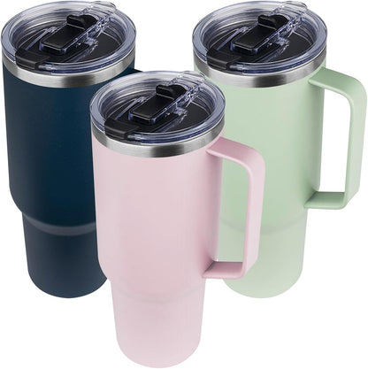 20 oz Tumbler with Handle, Stainless Steel Insulated Tumbler with Lid and Straw, Double Wall Vacuum Coffee Mug Tumbler, Insulated Coffee Thermal Cup for Cold and Hot (Yellow, 20 Ounces)