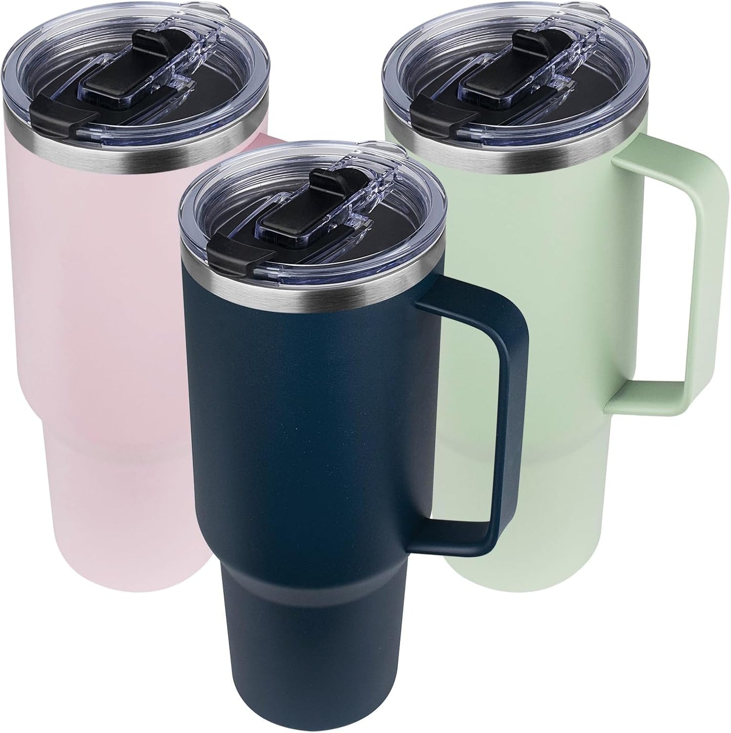 20 oz Tumbler with Handle, Stainless Steel Insulated Tumbler with Lid and Straw, Double Wall Vacuum Coffee Mug Tumbler, Insulated Coffee Thermal Cup for Cold and Hot (Yellow, 20 Ounces)