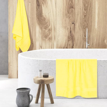 Cotton 2 Pack Oversized Bath Towel Set, Large Bath Towels 27x54, Ultra Soft, Absorbent, Compact, Quick Drying and Lightweight, Eco-Friendly and 100% Recyclable Towel Set - Lime Yellow
