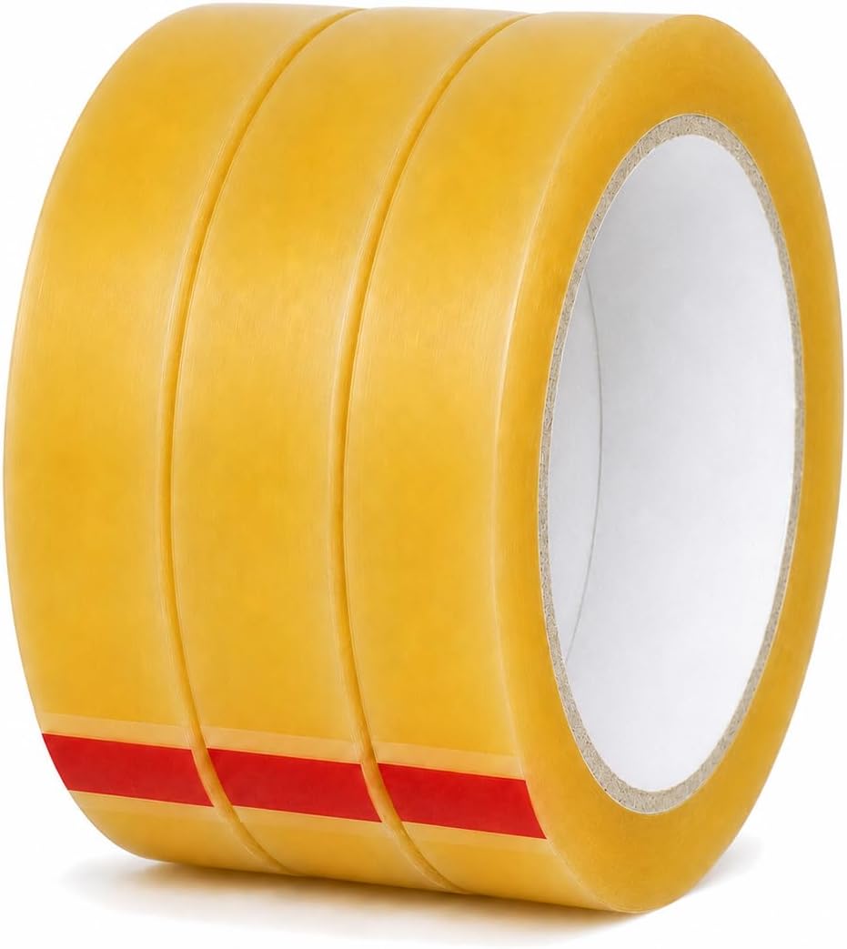 Clear Cellophane Packaging Tape, 3/4 Inch x 72 Yds, Pack of 3 | Biodegradable Cellulose Film; Hand-Tearable and Static-Free; Clear When Applied; For Everyday, Gifts, Paper and Crafts