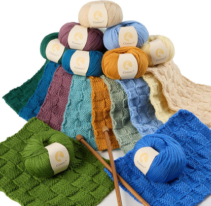 100% Merino Wool Yarn 3-Ply Luxurious and Soft Yarn for Hand Knitting & Crocheting (Naples Yellow,1Ball)