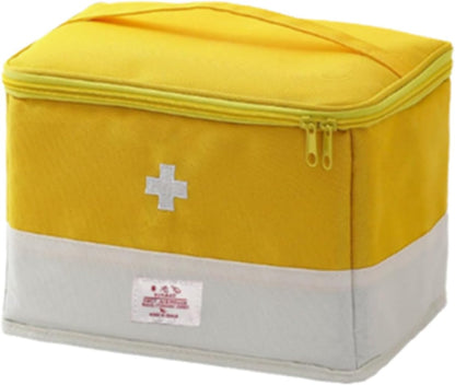 Medicine Organizer for Traveling, Medical Bag Empty, for Home, Travel, Camping, Car, Hiking & Outdoor Emergencies, Emergency Medical Kits (Yellow)