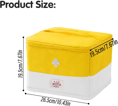 Medicine Organizer for Traveling, Medical Bag Empty, for Home, Travel, Camping, Car, Hiking & Outdoor Emergencies, Emergency Medical Kits (Yellow)