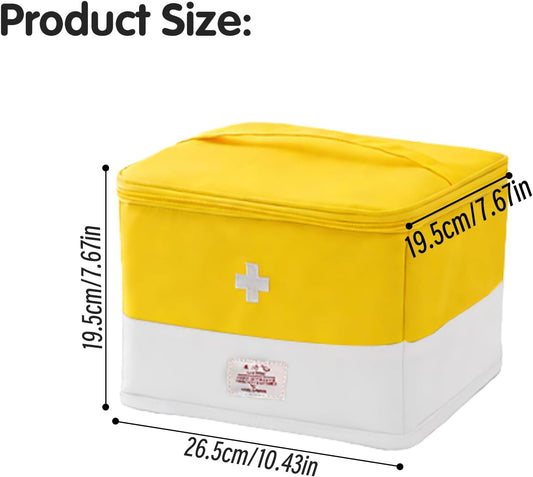 Medicine Organizer for Traveling, Medical Bag Empty, for Home, Travel, Camping, Car, Hiking & Outdoor Emergencies, Emergency Medical Kits (Yellow)