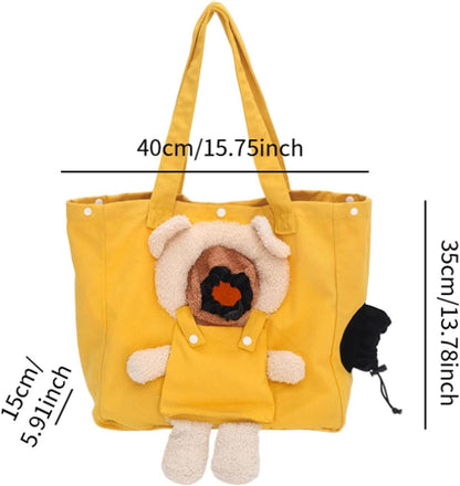 Cat Carrier Shoulder Bag Puppy Travel Bag Handheld Pet Accessories Carrying Handbag Cat Carrier for Traveling Outdoor, Yellow