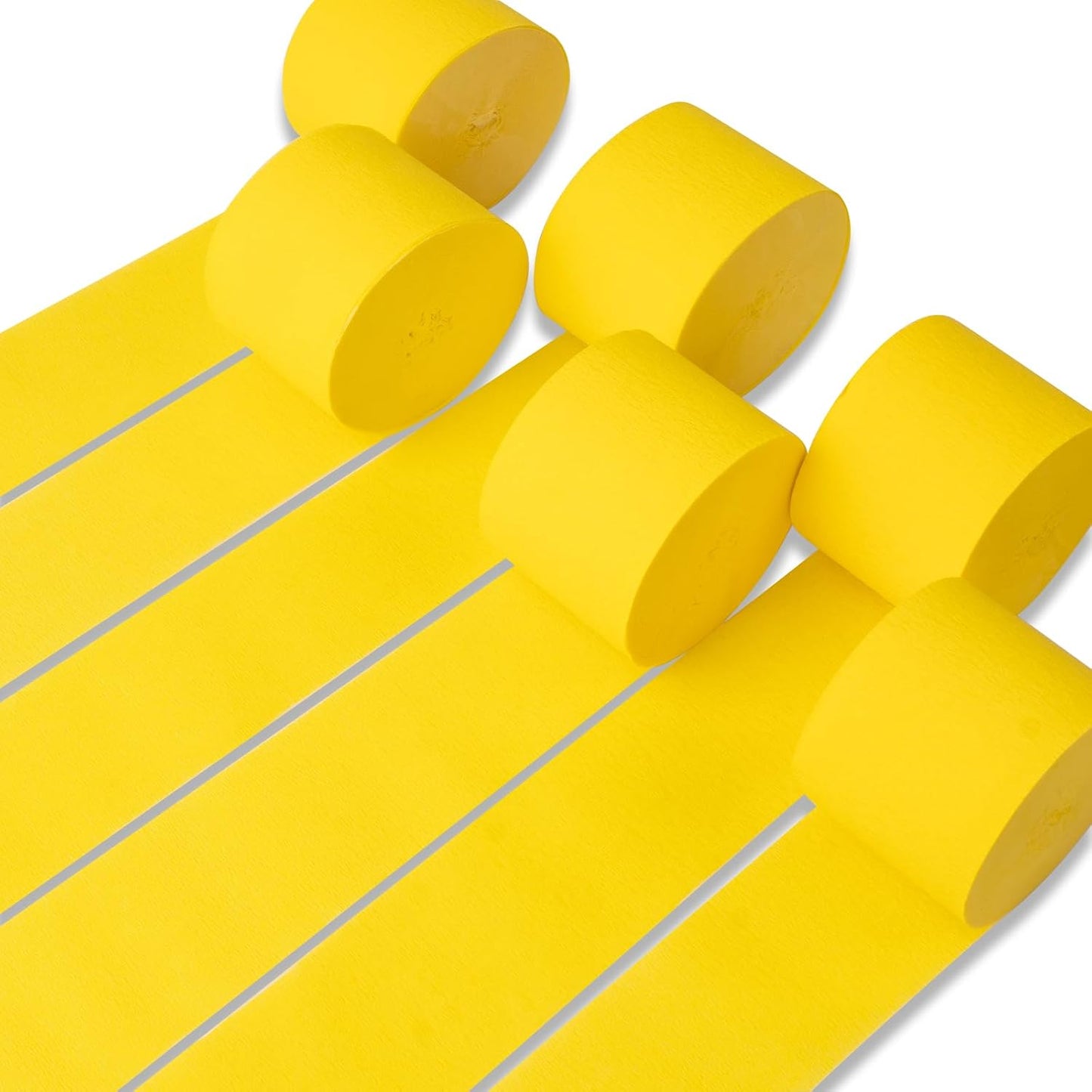 Yellow Crepe Paper Streamers 6pcs 492 FT Yellow Streamers | Easter Baby Shower Engagement Wedding Sunflower Graduation Bee Summer Luau Birthday Bridal Shower Party Decorations