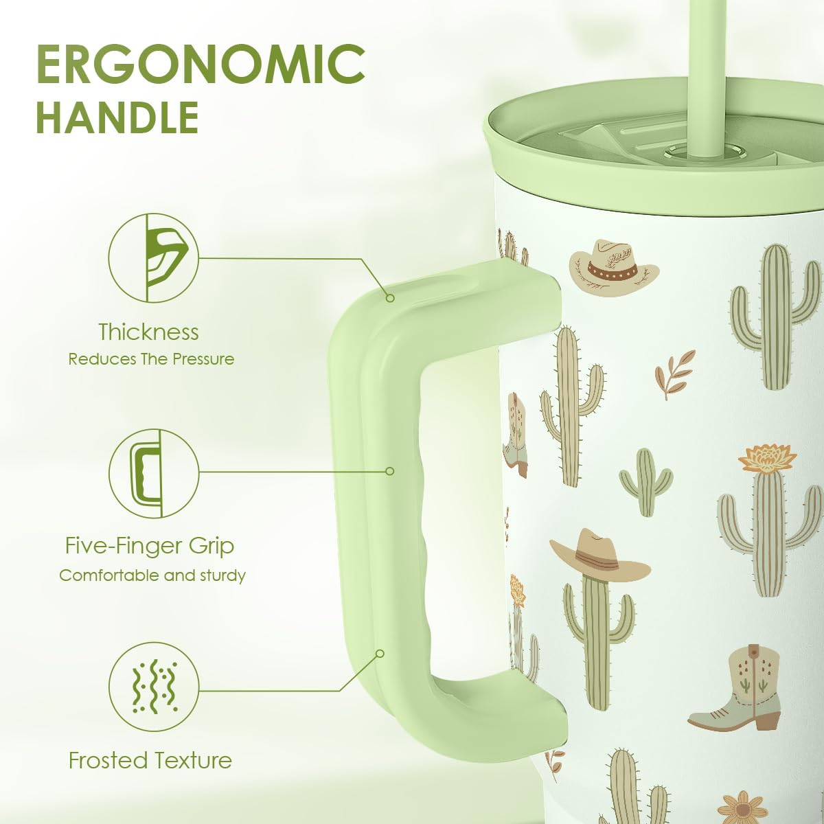 Lemon 40oz Tumbler with Handle and Straw, Insulated Stainless Steel Travel Coffee Mug for Women Girls, Gift Idea for Birthday Christmas Mothers Day Summer Vacation