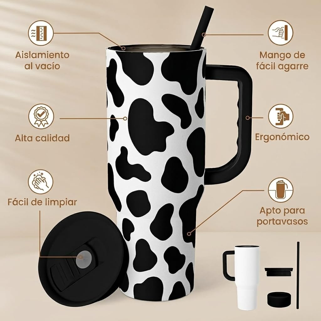 Lemon 40oz Tumbler with Handle and Straw, Insulated Stainless Steel Travel Coffee Mug for Women Girls, Gift Idea for Birthday Christmas Mothers Day Summer Vacation