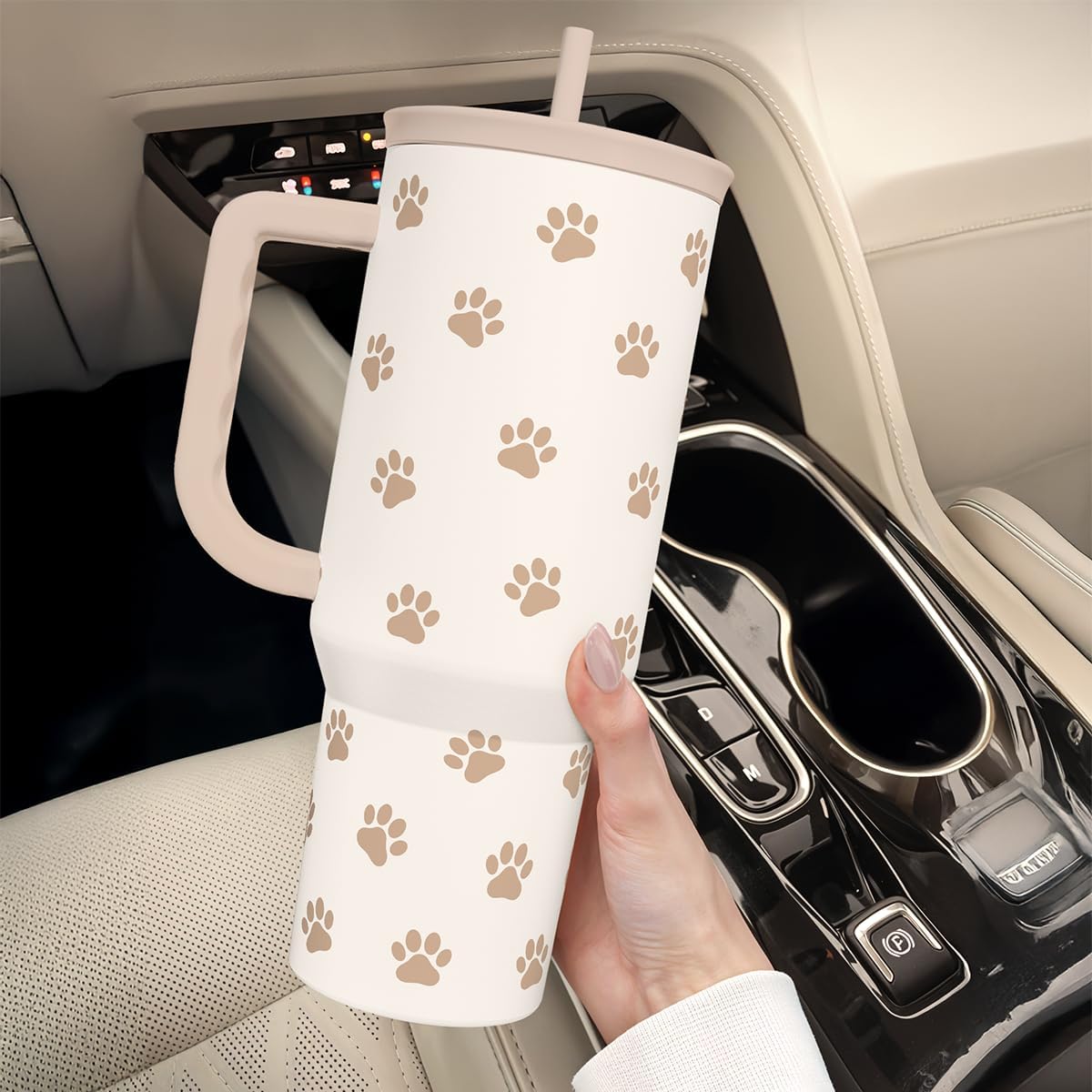 Lemon 40oz Tumbler with Handle and Straw, Insulated Stainless Steel Travel Coffee Mug for Women Girls, Gift Idea for Birthday Christmas Mothers Day Summer Vacation