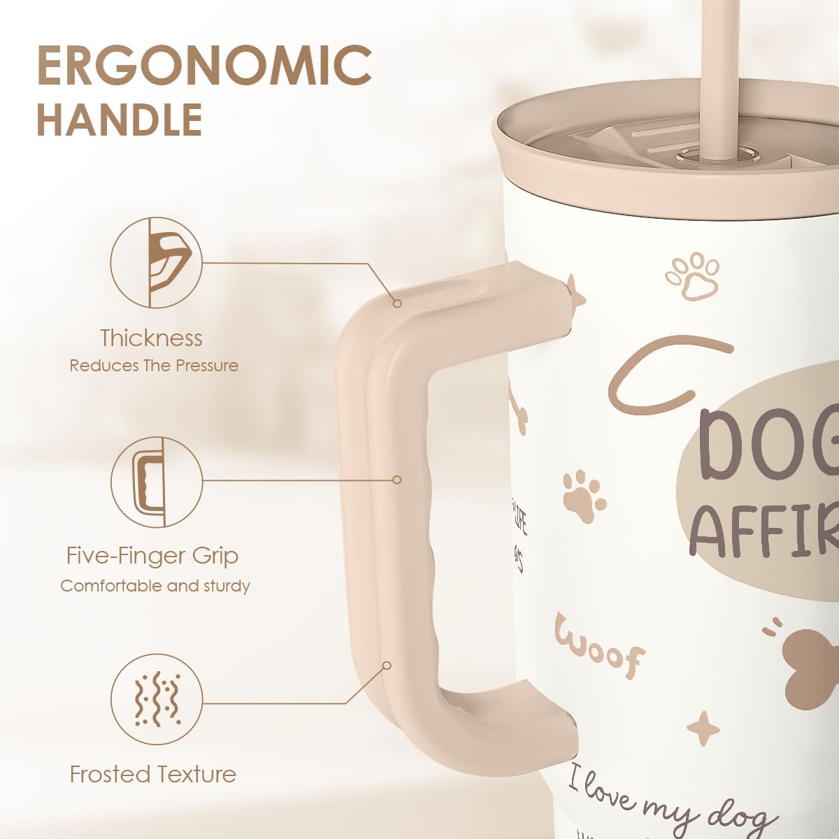 Lemon 40oz Tumbler with Handle and Straw, Insulated Stainless Steel Travel Coffee Mug for Women Girls, Gift Idea for Birthday Christmas Mothers Day Summer Vacation