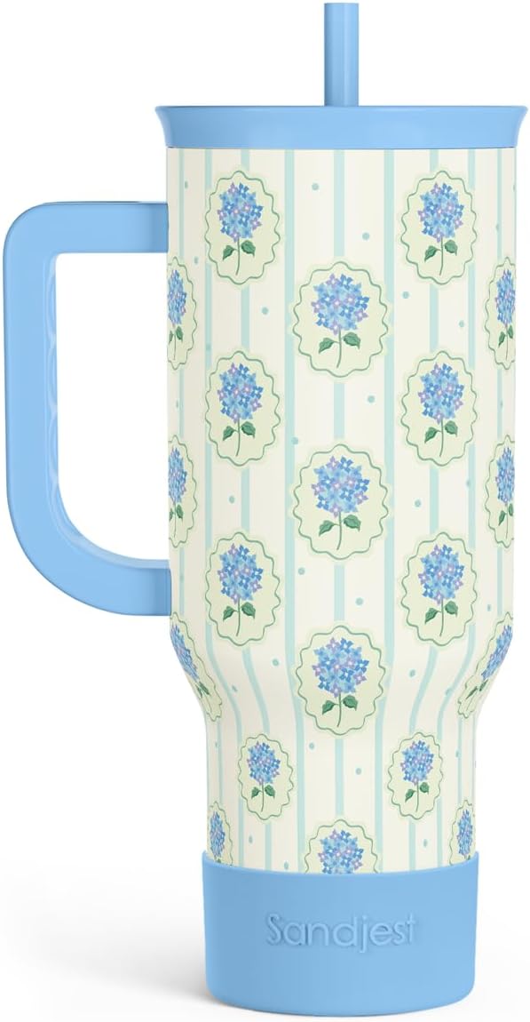 Lemon 40oz Tumbler with Handle and Straw, Insulated Stainless Steel Travel Coffee Mug for Women Girls, Gift Idea for Birthday Christmas Mothers Day Summer Vacation