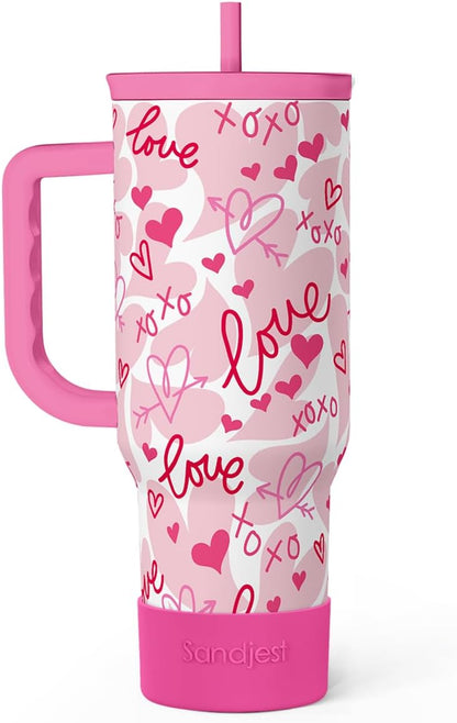 Lemon 40oz Tumbler with Handle and Straw, Insulated Stainless Steel Travel Coffee Mug for Women Girls, Gift Idea for Birthday Christmas Mothers Day Summer Vacation